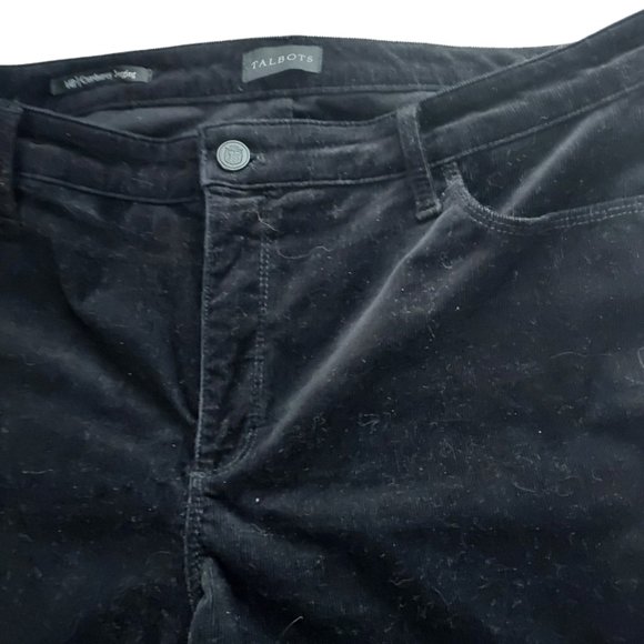 Talbots Petites Corduroy Jeggings Black 5 Pocket Stretch Pants 14P - Picture 2 of 4